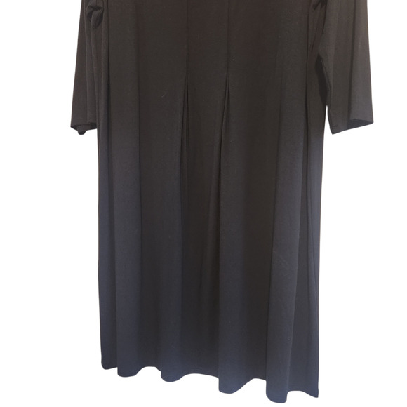 J. Jill Dress Wearever Collection Black, rayon & Spandex, pleated front, sz L - Picture 6 of 11